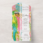 Exotic Bird Highlights Karibische Hochzeit All In One Einladung (Innen Boden)