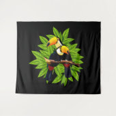 Exotic Birds Black Wandteppich (Vorderseite (Horizontal))