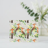 Exotic Birds On Lace Postkarte (Stehend Vorderseite)