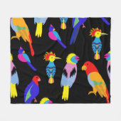 Exotic Birds Paradise Toucan Muster Fleecedecke (Vorderseite (Horizontal))
