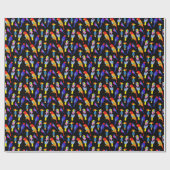 Exotic Birds Paradise Toucan Muster Geschenkpapier (Flach)
