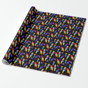Exotic Birds Paradise Toucan Muster Geschenkpapier