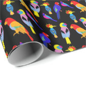 Exotic Birds Paradise Toucan Muster Geschenkpapier (Rolleneckpunkt)