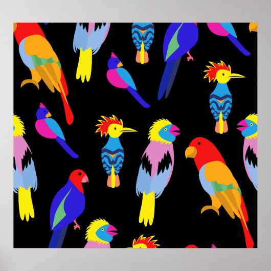 Exotic Birds Paradise Toucan Muster Poster (Vorne)