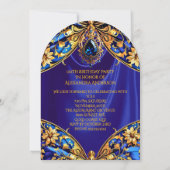 Exotic Birthday Blue Gold Jewel Butterfly Einladung (Rückseite)