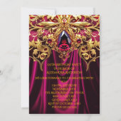 Exotic Birthday Burgundy Plum Gold Jewel Einladung (Rückseite)
