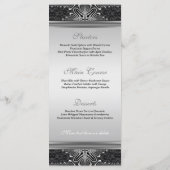 Exotic Black Baroque Wedding Menu Card Menükarte (Rückseite)