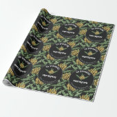 Exotic Black Go Bananas Happy Birthday Dschungel Geschenkpapier (Ungerollt)