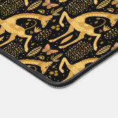 Exotic Black Gold Giraffe Monogramm Schreibtischunterlage (Ecke)