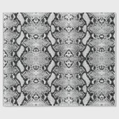 Exotic Black & White Python Snakeskin Geschenkpapier (Flach)