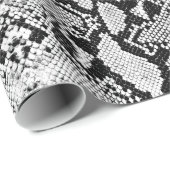 Exotic Black & White Python Snakeskin Geschenkpapier (Rolleneckpunkt)