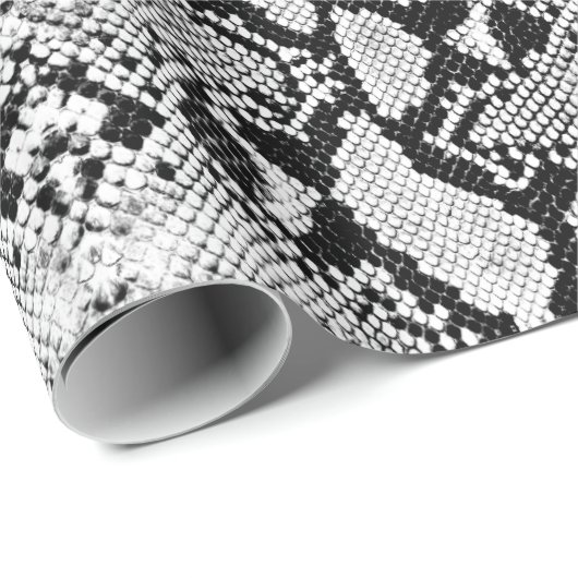 Exotic Black & White Python Snakeskin Geschenkpapier (Rolleneckpunkt)