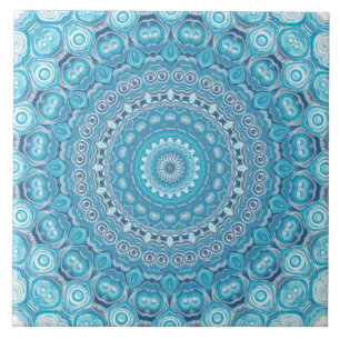 Exotic Blue Abstrakt Medallion Design Fliese
