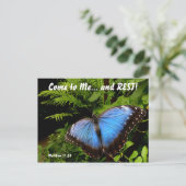 Exotic blue butterfly 2 postkarte (Stehend Vorderseite)