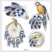 Exotic Blue Dream Catcher Aufkleber (Blatt)