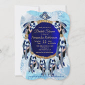Exotic Blue Dream Catcher Bridal Shower Einladung (Vorderseite)