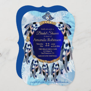 Exotic Blue Dream Catcher Bridal Shower Einladung