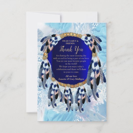 Exotic Blue Dream Catcher Danke Karte (Vorderseite)