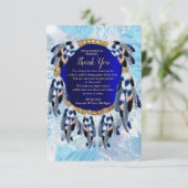 Exotic Blue Dream Catcher Danke Karte (Stehend Vorderseite)