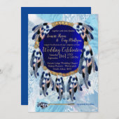 Exotic Blue Dream Catcher Hochzeit Einladung (Vorne/Hinten)