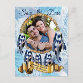 Exotic Blue Dream Catcher Save the Date Ankündigungspostkarte