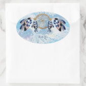 Exotic Blue Dream Catcher Stationer Ovaler Aufkleber (Tasche)