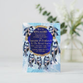 Exotic Blue Dream Catcher Verlobung Einladungspostkarte (Stehend Vorderseite)