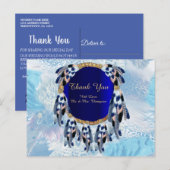 Exotic Blue Dream Catcher Vielen Dank Ankündigungspostkarte (Vorne/Hinten)