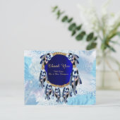 Exotic Blue Dream Catcher Vielen Dank Ankündigungspostkarte (Stehend Vorderseite)