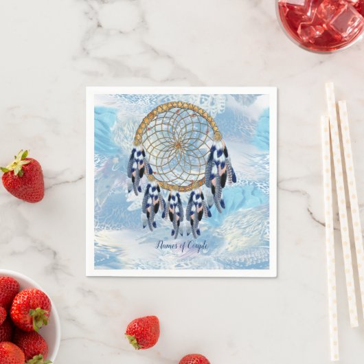 Exotic Blue Dream Catcher Wedding Decke Serviette (Beispiel)