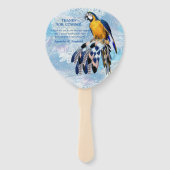 Exotic Blue Dream Catcher Wedding Fächer (Rückseite)
