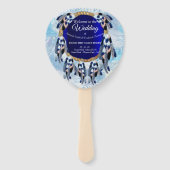 Exotic Blue Dream Catcher Wedding Fächer (Vorderseite)