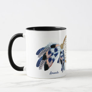 Exotic Blue Dream Catcher Wedding Geschenk Tasse