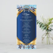 Exotic Blue Dream Catcher Wedding Menu Menükarte (Stehend Vorderseite)
