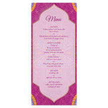 Exotic Blue Dream Catcher Wedding Menu