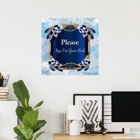 Exotic Blue Dream Catcher Wedding Poster (Heimbüro)