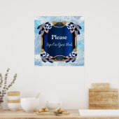 Exotic Blue Dream Catcher Wedding Poster (Küche)