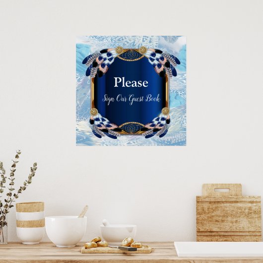 Exotic Blue Dream Catcher Wedding Poster (Küche)