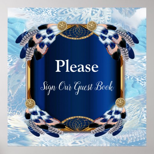 Exotic Blue Dream Catcher Wedding Poster (Vorne)