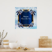 Exotic Blue Dream Catcher Wedding Poster (Küche)