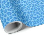 Exotic Blue Gepunktet Leopard Animal Print Geschenkpapier (Rolleneckpunkt)