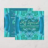 Exotic Blue Mint Girls Boudoir Party Einladungen (Vorne/Hinten)