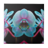 Exotic Blue Orchid Reflection Fliese (Vorderseite)