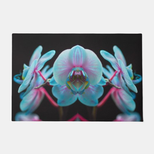 Exotic Blue Orchid Reflection Fußmatte (Vorderseite)