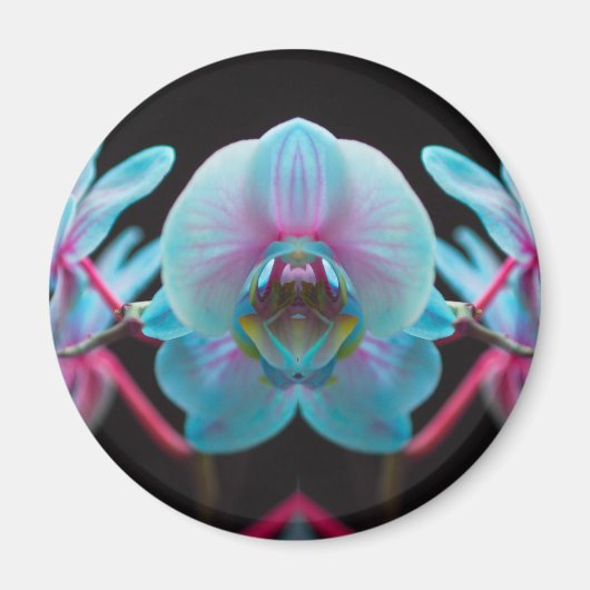 Exotic Blue Orchid Reflection Magnet (Vorne)