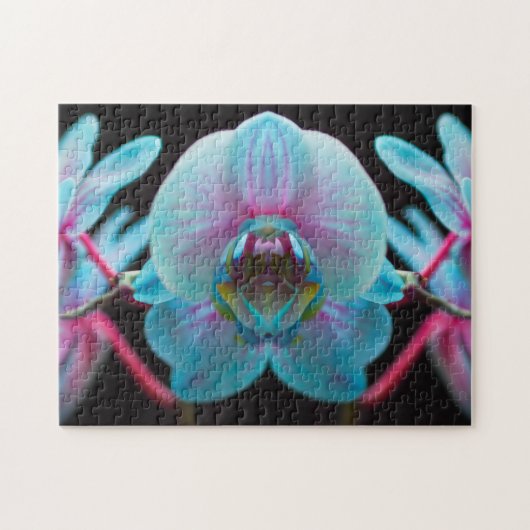 Exotic Blue Orchid Reflection Puzzle (Horizontal)
