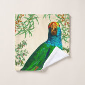 Exotic Blue Parrot Badhandtuch Set (Waschlappen)