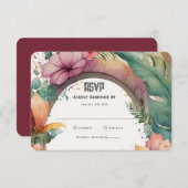 Exotic Blume Arch Summer Garden Wedding RSVP Card (Vorne/Hinten)