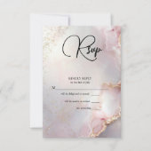 Exotic Blush  Marbled Opal RSVP Karte (Vorderseite)