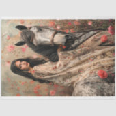 Exotic Boho Girl auf dem Pferd Seidenpapier (Vorderseite)